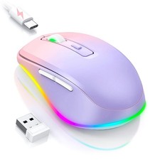 Wireless Mouse Jiggler - LED Wireless Mice with Build-In Mouse Mover, Rechargeab picture