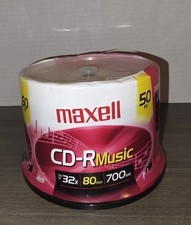New Sealed Maxell CD-R Music 50 Disc Spindle Case 80 Min. Recordable  picture