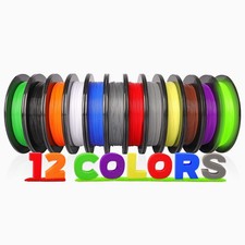 PLA Pro 3D Printer Filament Packs 1.75mm, dikale 12 Packs Assorted Colors, picture