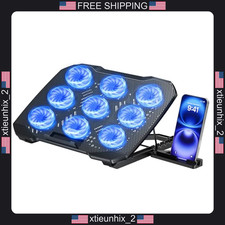 Laptop Cooling Pad 12-15.6 Inch with 9 Fans, Adjustable Height, Dual USB Ports picture