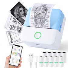 cudinham Mini Sticker Printer, X6 Print Pod with 10 Rolls Thermal small, Blue picture