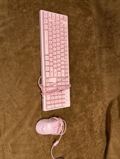 Pink Wired Keyboard & Mouse Set – USB Plug‑and‑Play, Cute Aesthetic Desk Bundle picture