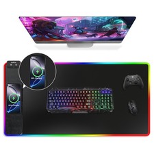 Mouse Pad with Wireless Extended XX-Large, Black-rgb+wireles Charging picture