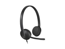 Logitech H340 USB Headset Stereo for Computer Windows and Mac Black BRAND NEW picture