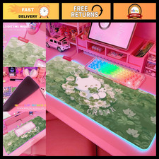 XL Pink RGB Gaming Mouse Pad 31.5x12 Inch LED Light Up Non-Slip Desk Mat picture