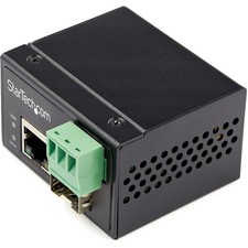 StarTech Industrial Fiber to Ethernet Media Converter, 100Mbps SFP to RJ45/CAT6 picture