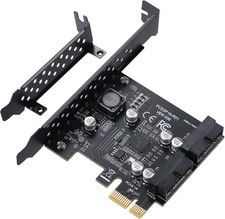 PCIE 1X to 2 Port 19Pin Expansion Card, USB 3.2 GEN1 Super Speed 5Gbps PCI Ex... picture