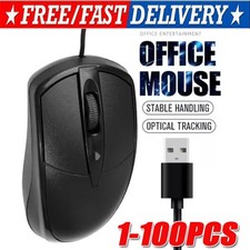 USB 2.0 Optical Wired Scroll Wheel Mouse PC Laptop Notebook Desktop Black Lot picture