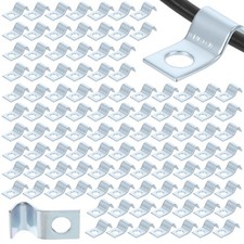 100 Pcs Outdoor Cable Clips, 1/4 Inch Cord Clips Stainless Steel Conduit Clamp Z picture