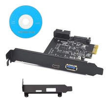 PCI-E to USB 3.2 Gen1 5Gbps 19PIN Expansion Card Adapter 2 Port Type C & Type A picture