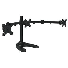 Mount-It Full Motion Triple Monitor Desk Stand with Freestanding Base (Black) picture