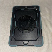 Rugged Rotating Shockproof Tablet Case Stand Plastic Rubber Black Blue picture