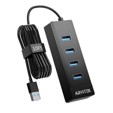 10Ft 4-Port USB 3.0 Hub Long Cable for PC, USB Extender Hub 5Gbps, USB Multip... picture