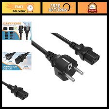 6ft 18AWG European Schuko Power Cord CEE 7/7 to IEC320 C13, 10A/250V, Travel Plu picture