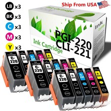 15-Pack PGI-220 CLI-221 Ink Set with Chip for Pixma MP560 MP620 iP4600 iP3600 picture