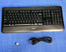 Logitech K800 Wireless Lighted Keyboard Black/White w/ Unifying Receiver picture