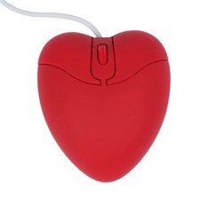 Wired Mouse Heart Shape Corded 3Button 1200DPI Optical USB 3.9FT Cord Red picture