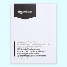 Amazon Basics Multipurpose Copy Printer Paper 8.5x11 20lb 92 Bright White picture