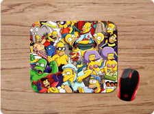 THE SIMPSONS CHARACTER COLLAGE DESIGN 2 CUSTOM COMPUTER MOUSE PAD MAT NONSLIP picture