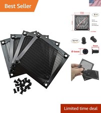 Elegant 80mm Black Computer Fan Filter - 4 Pack with Aluminum Mesh Design picture