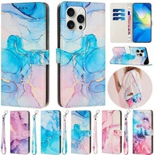 Flip Marble Leather Card Wallet Cover Case For A15 A16 A24 A26 A57 A37 A54 A27 picture