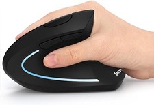 Ergonomic Mouse, LEKVEY Vertical Wireless Mouse - Rechargeable 2.4G Black picture