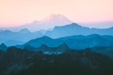 Landscape mountains nature dark sky blue Custom Gaming Mat Desk picture
