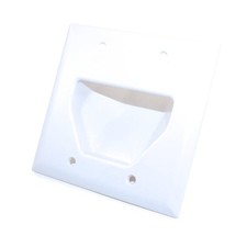White Pass-Thru Type DataComm Wall Plate Cover - 1 Year Warranty, 0.33 lbs picture