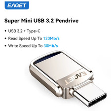 Eaget Mini USB Pen Drive Pendrive 2 in 1 USB Type C & USB a Flash Drive 120 Mb/S picture