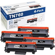 4 Pack TN760 TN 760 Toner Cartridge Replacement for Brother TN-760 HL-L2390DW picture