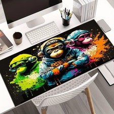 Vibrant Graffiti Monkey Tabletop Pad - Modern Large Gaming Mouse Pad with Tren picture
