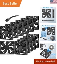 12 Pack 120 mm Computer Case Fans 3000 RPM High Performance Cooling 3 Pin 12v... picture