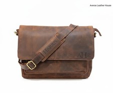 Handmade Full Grain Leather Messenger Bag Men Vintage Laptop Briefcase Satchel W picture