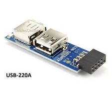 USB 2.0 9-Pin Header (2x5) to Dual USB A Female Port I Type Internal Adapter picture