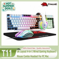 ZIYOULANG T11 UK Layout 4-in-1 Wired Gaming Keyboard Mouse Combo Headset For PC picture