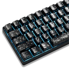 XVX Black Shine Through Keyboard Keycaps, Forged Carbon Texture Cherry Profil... picture