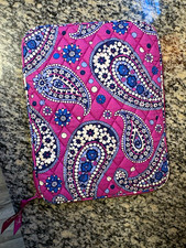 Vera Bradley Quilted Padded Zippered Tablet Sleeve/Pouch Cotton Pink Paisley picture