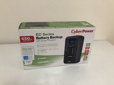 CyberPower EC650LCD Battery Backup UPS 650VA 390W LCD 8 Outlet Surge Black picture
