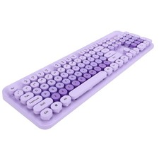 Wireless Cute Keyboard And Mouse 104 Keys Typewriter Style Retro Round Keycaps picture
