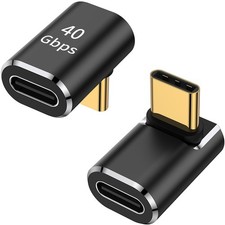 USB C 90 Degree Adapter (2 Pack), Up and Down Right Angle L Shape USB Type C Ma picture