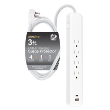 Ge Ultrapro 4 Outlet Surge Protector Usb-C Charging 3 Ft Designer Braided Cord picture