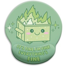 Blusabaca Dumpster on Fire Mouse Pad with Wrist Rest, Medium, Green  picture