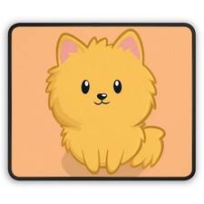 Cute Fluffy Pomeranian Illustration Gaming Mouse Pad | Kawaii Dog picture