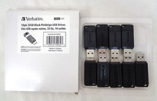 Verbatim PinStripe 32GB USB 2.0 Retractable Flash Drive Black 9-Pack picture