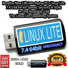 Linux Lite 7.4 64-bit Bootable USB Installer – Revive Your Old PC Fast Shipping picture
