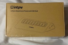 intpw 9-Port Aluminum Powered USB Hub 10Gbps USB 3.2 65W Adapter 45W PD NEW picture