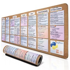 Python Programming Cheat Sheet Desk Mat - Large Mouse Pad with Complete Code ... picture