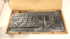 Vintage IBM Black USB Computer Keyboard & Snap On Arm Rest - NEW - FRU 40K9584 picture
