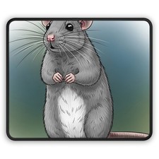 Cute Grey Rat Gaming Mouse Pad picture