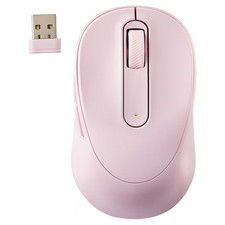 Onn Silent Wireless 5-Button Mouse with 1600 DPI, USB Nano Receiver, Pink picture